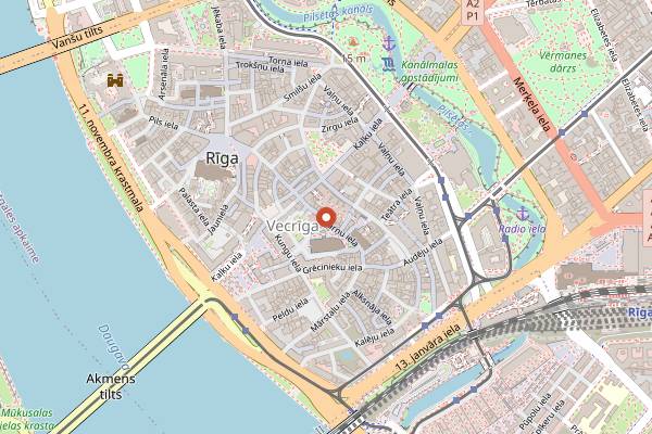 Map showing Domini Canes in Riga