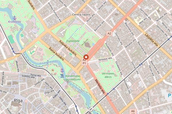Map showing Kolonāde. Mūsu Stāsti in Riga