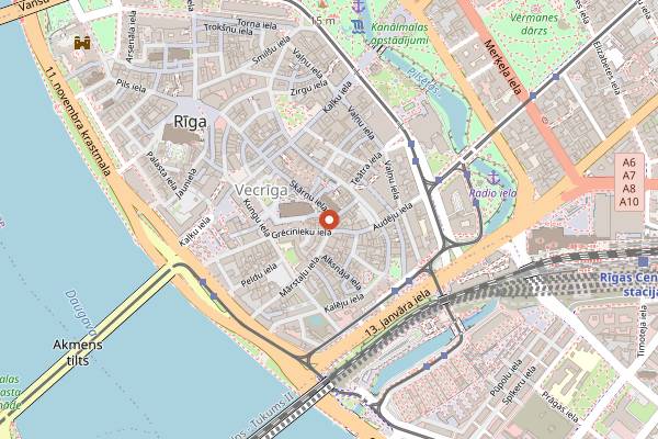 Map showing Pētergailis in Riga