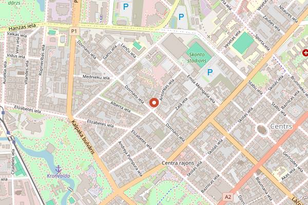 Map showing Riviera in Riga