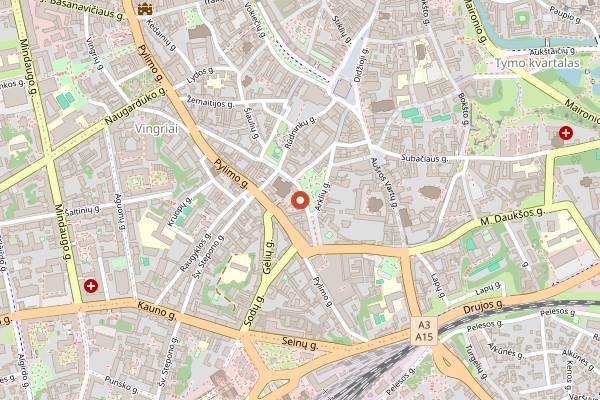 Map showing Apoteka in Vilnius