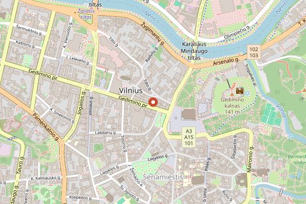 Map showing Kalnapilis (Vilnius outlet) in Vilnius