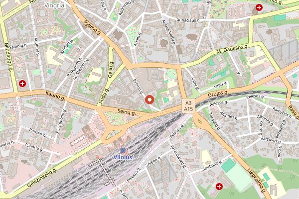 Map showing Volfas Engelman (Vilnius outlet) in Vilnius