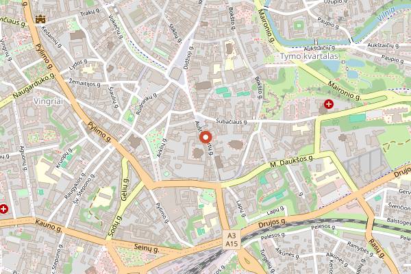 Map showing Etno Dvaras (Aušros Vartų) in Vilnius