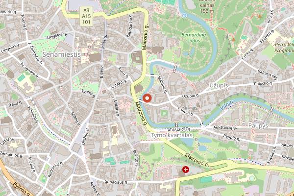 Map showing Užupio Kavinė in Vilnius