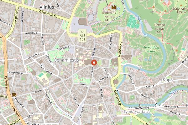 Map showing Caffeine in Vilnius