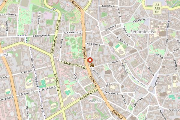 Map showing Kontora Specialty Coffee in Vilnius