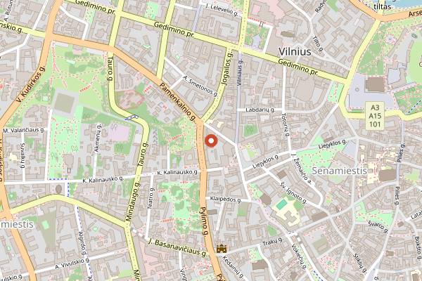 Map showing Beigelių Krautuvėlė in Vilnius