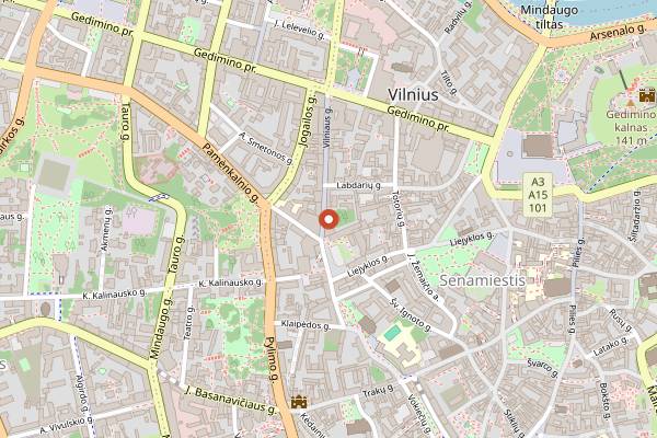 Map showing Mano Guru in Vilnius