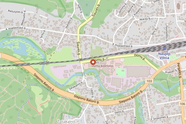 Map showing Sakiškės Brewery in Vilnius