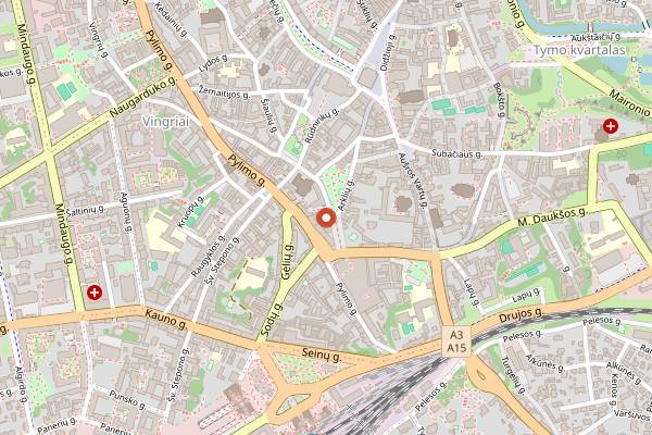 Map showing Bar Bukowski in Vilnius