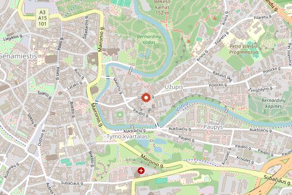 Map showing Špunka in Vilnius