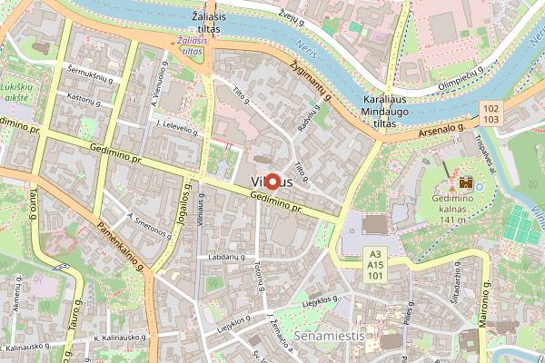 Map showing Vilnius Christmas Market (Cathedral Square) in Vilnius