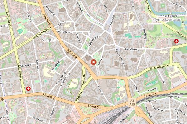 Map showing Apoteka in Vilnius