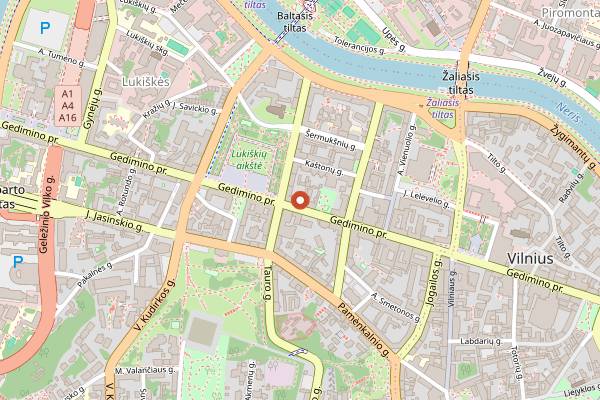 Map showing Drama Burger in Vilnius