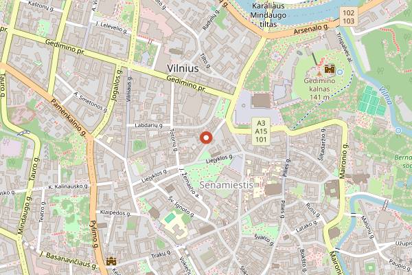 Map showing Elven in Vilnius
