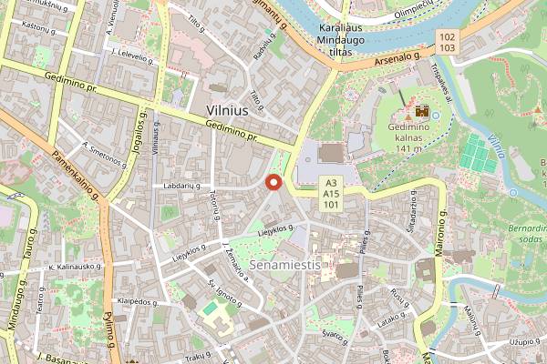 Map showing Stebuklai in Vilnius