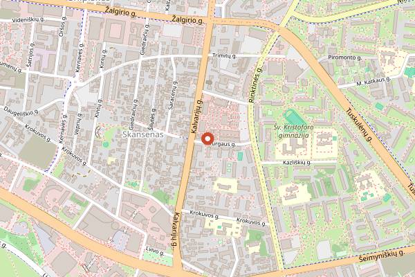 Map showing Burger Street (Kalvarijų) in Vilnius