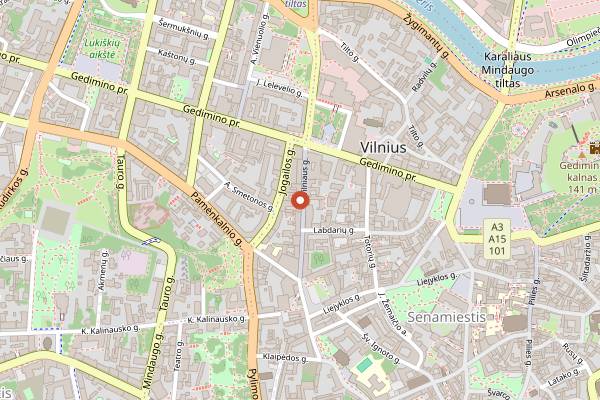 Map showing Pinavija Kibinai Window in Vilnius