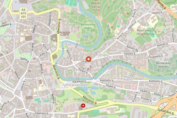 Map showing Amandus Wine Bar in Vilnius