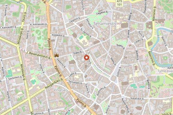 Map showing Šiaurys Wine Bar in Vilnius