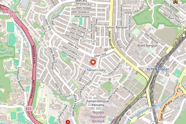 Map showing Baker's Cottage in Kuala Lumpur