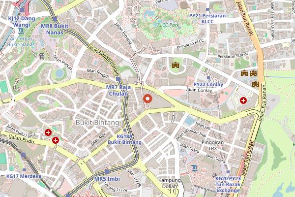 Map showing PAUL Bakery in Kuala Lumpur