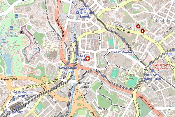 Map showing The Attic Bar in Kuala Lumpur
