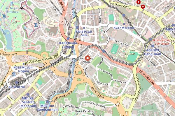 Map showing fono in Kuala Lumpur
