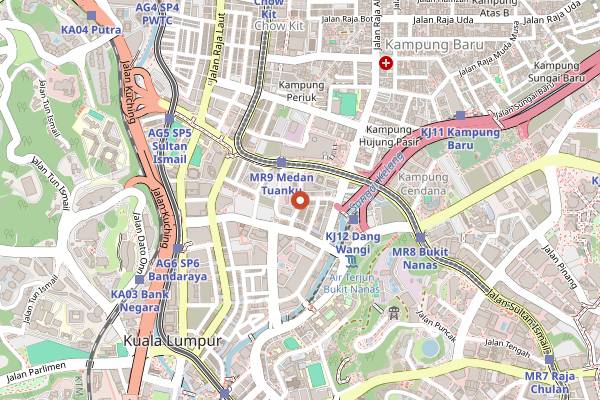 Map showing Kwong Cheung Loong Kopitiam Bar in Kuala Lumpur
