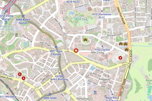 Map showing Vertigo in Kuala Lumpur