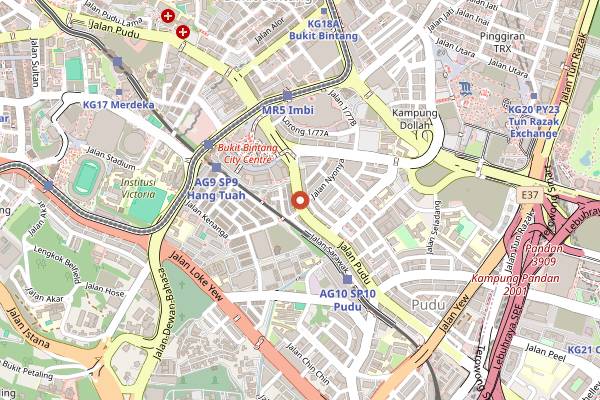 Map showing A.Toast Breakfast & Juice Bar in Kuala Lumpur