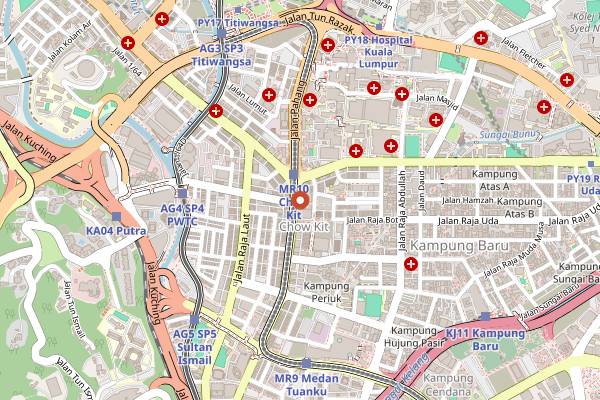 Map showing Hamdan's Roti Canai in Kuala Lumpur