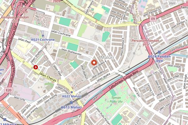 Map showing Old KL Kopitiam in Kuala Lumpur
