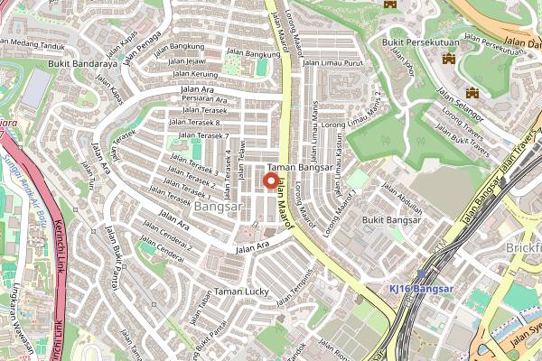 Map showing Antipodean Cafe in Kuala Lumpur