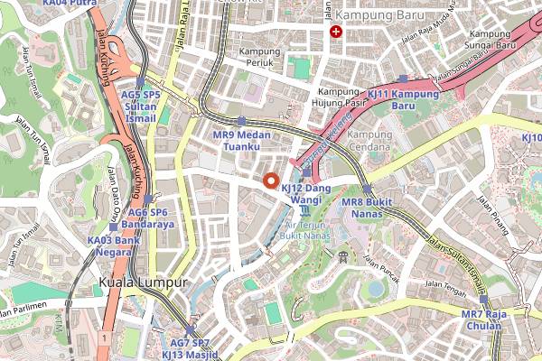 Map showing Yut Kee Restaurant in Kuala Lumpur