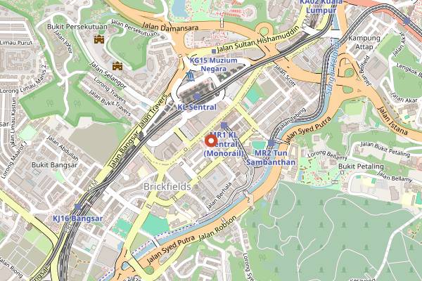 Map showing MTR 1924 in Kuala Lumpur