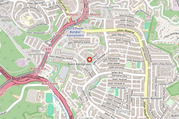 Map showing Kopenhagen Coffee in Kuala Lumpur