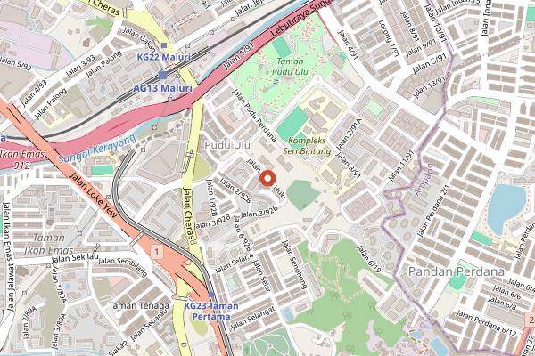 Map showing Namul Vegan Cafe in Kuala Lumpur
