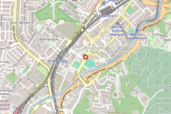 Map showing Saravanaa Bhavan in Kuala Lumpur