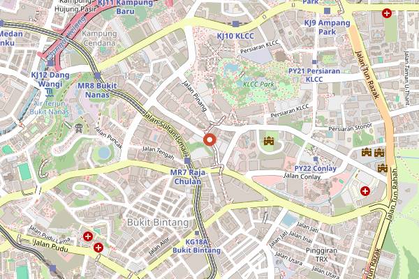 Map showing Beta in Kuala Lumpur