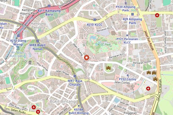 Map showing Thirty8 in Kuala Lumpur