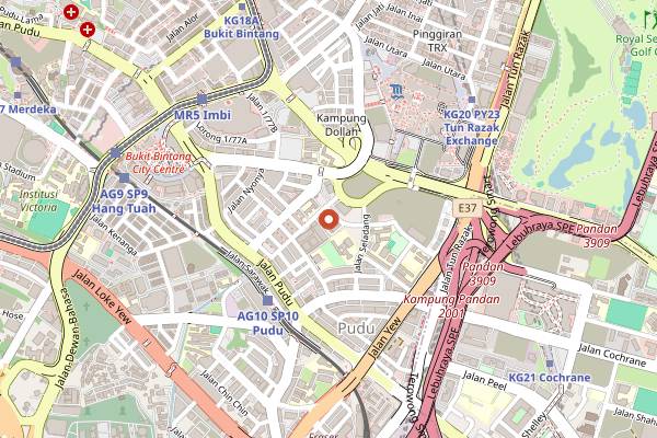 Map showing Imbi Market at ICC Pudu in Kuala Lumpur