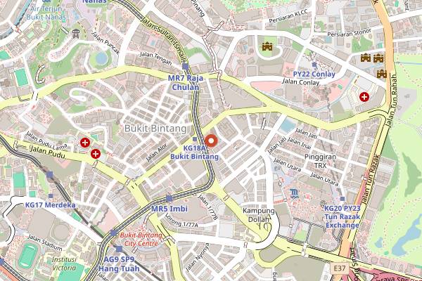 Map showing Lot 10 Hutong in Kuala Lumpur