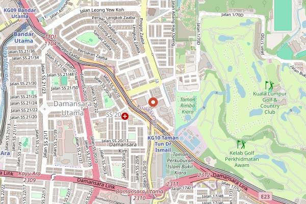 Map showing Pasar Besar TTDI in Kuala Lumpur