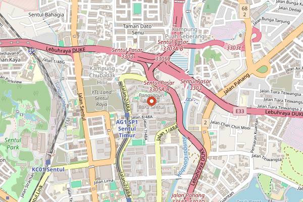 Map showing Pasar Malam Bandar Baru Sentul in Kuala Lumpur