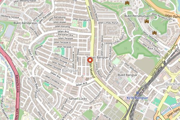 Map showing Maria's SteakCafe in Kuala Lumpur