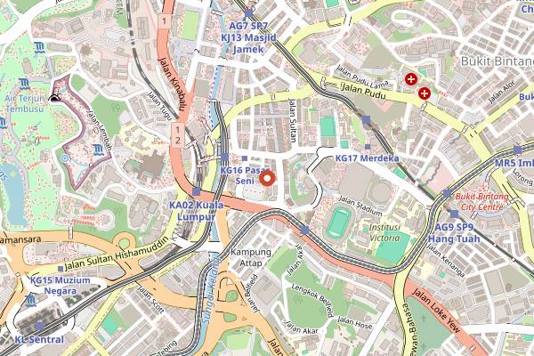 Map showing Old China Cafe in Kuala Lumpur