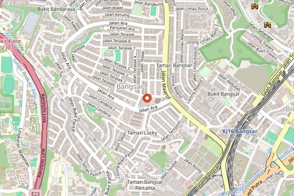 Map showing Rumoh Mekda in Kuala Lumpur
