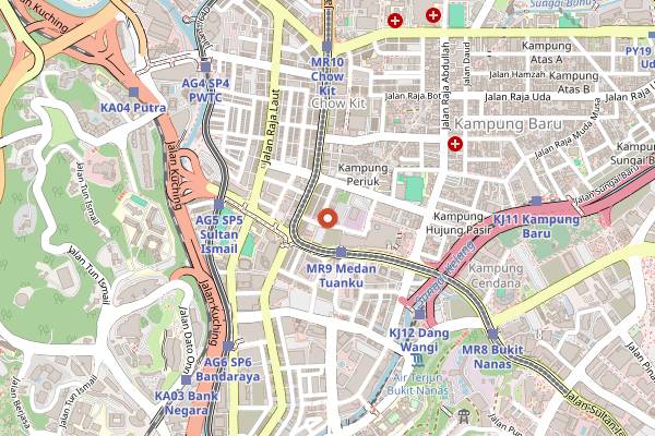 Map showing Kin Kin Chilli Pan Mee in Kuala Lumpur